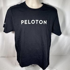 Peloton Mens L Black Shirt Cycle Logo Cycling Century 100 Peleton